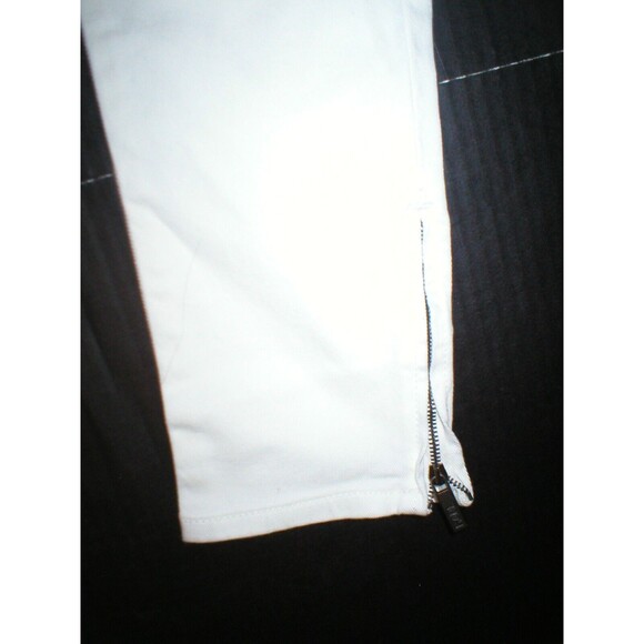 New NWT Designer Karl Lagerfeld White Jeans Womens Zipper Legs Skinny 27 Italy - Picture 2 of 8